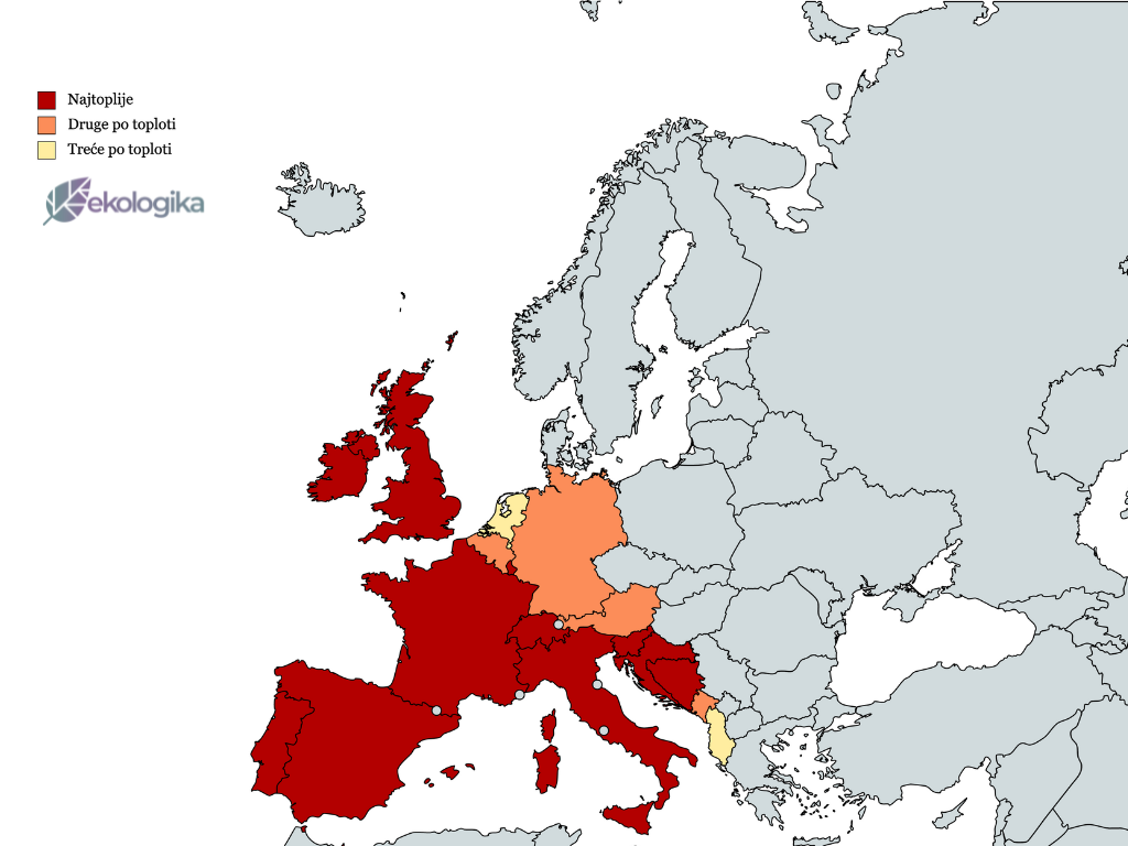 Ovo su bile najtoplije evropske zemlje u 2022.